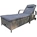 Produktbild Calma Lux® Gartenliege Sonnenliege Rattanliege mit Stauraum neigbarer Rückenlehne Gartenmöbel Liege mobil mit Kissen, Polyrattan+Metall, 200 x 75 x 30-92 cm (Grau/Grau)
