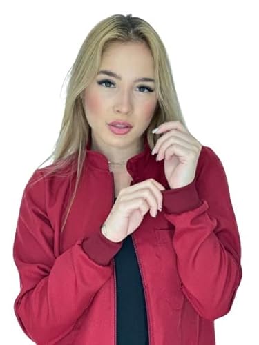 Jaleco Feminino Oxford Ziper, Manga Longa, Acinturado