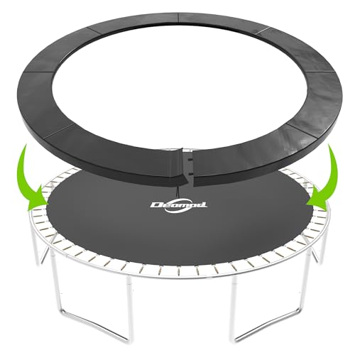 Deomod Trampoline Pad 10FT 12FT 14FT 15FT 16FT Trampoline Replacement Safety Pad Universal Trampoline Pads Spring Cover Tear Resistant Round Arch Trampoline Parts for Kids (Black 16FT)