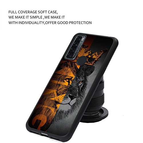 Midele Paracuty Compatible With Tcl 20 Se Case,Lion King Crown Animal Print Pattern Design For Tcl Case Men Girls Boys,Soft Silicone Graphic Cool Protective Shockproof Case For Tcl #TOP3
