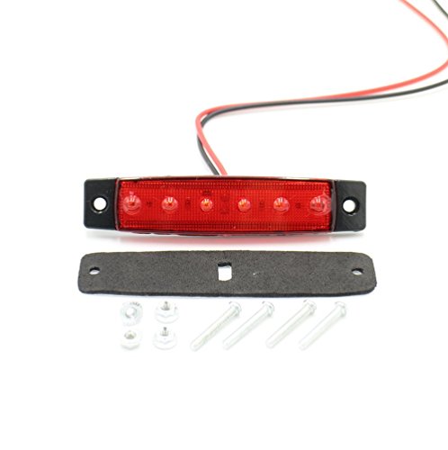 Pack Of 20 Tmh 10 Pcs Amber 10 Pcs Red 3.8" 6 Led Side Marker Lights, Trailer Marker Lights, Rear Side Marker Lamp, Led Marker Lights For Trucks, Cab Marker, Rv Marker Light #TOP6