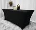 Wedding Linens Inc. Wholesale (200 GSM) 5 FT Rectangular Spandex Stretch Fitted Table Cover Tablecloths Black