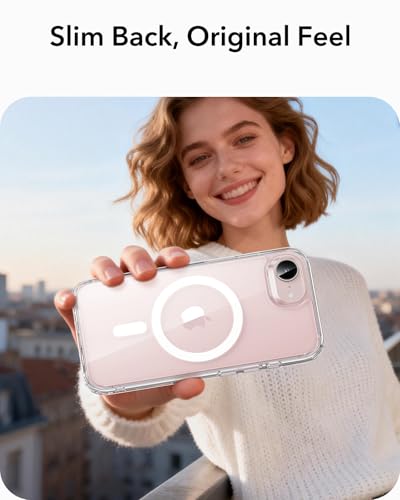 ESR Funda para iPhone 17e/ iPhone 16e, Compatible MagSafe, Protección Grado Militar a Prueba Golpes, Case Magnética para iPhone 17e/ iPhone 16e, Funda Híbrida Classic (HaloLock), Transparente