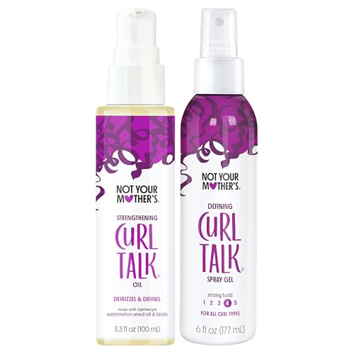 Not Your Mother's Curl Talk Defining Spray Gel and Defining Cream (2-Pack) - Formulated with Rice Curl Complex - For All Curly Hair Types
