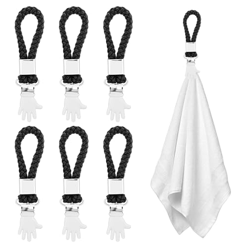 6 Stück Handtuchklammern Handtuch Aufhänger Handtuchclips Aufhänger für Handtücher Handtuchaufhänger Ohne Nähen Handtuch Klammern Handtuchhalter Clips Handtuchschlaufen Küche Bad