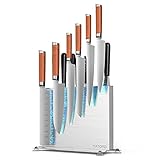 Matoyo Universal Magnetic Knife Block without Knives, Stainless Steel Kitchen Knife Holder with Dual...