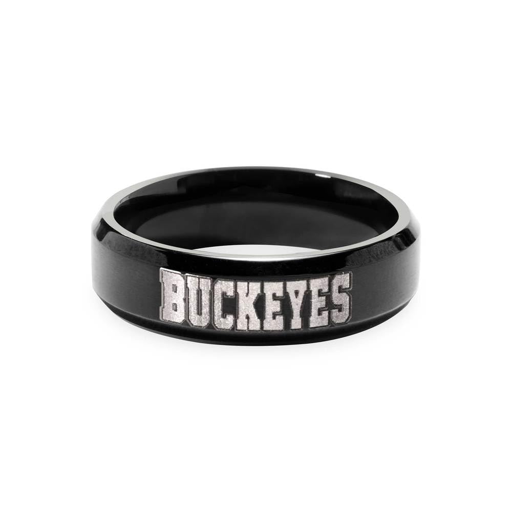 PicturesOnGold.com Officially Licensed Ohio State University College-Black Stainless Ring - Size 6