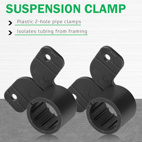 Image of Briwooody 50 Pack 1-1 /4 Inch Pex Suspension Pipe Clamps Tubing Supports for Pex, Copper, Cpvc Pipe, Butterfly Style(Black)