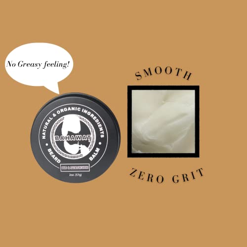 Bahawat Beard Balm Oud & Sandalwood - Styles, Strengthens & Softens Beards - Natural Beard Conditioner- Zero Grit Balm - Reduces Beard Itch, 2 Ounce #TOP6