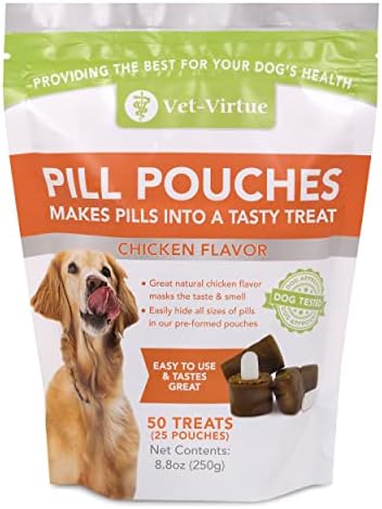 Pill Pouches for Dogs, Chicken Flavor - Easy to Form & Conceal Pet Medicine Treats, Pills, Medication & Capsules, Made with Natural Ingredients - Packed with Flavor Dogs Love