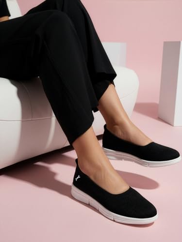 Image of Carlton London Women's Textured Knit Comfort Ballet Flats