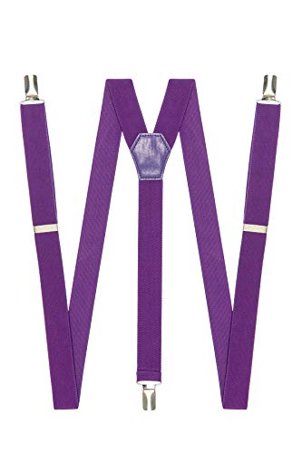 DWOY Tirantes de 25 mm de ancho en forma de Y con 3 clips estables., morado, Talla única Cover
