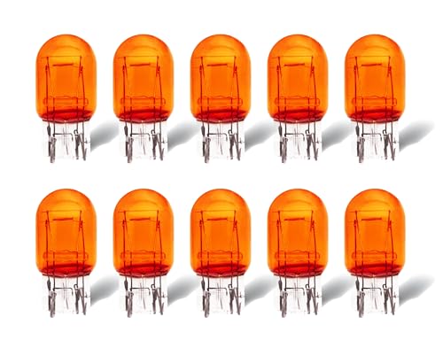 Rafeal Auto 7443A(amber) Light Bulb 10 Pack,T20 Automotive Brake Light Turn 7443A Miniature Bulb Mini Bulb Taillight Turn Signal Light,Replacement for Cars,Trucks,SUVs