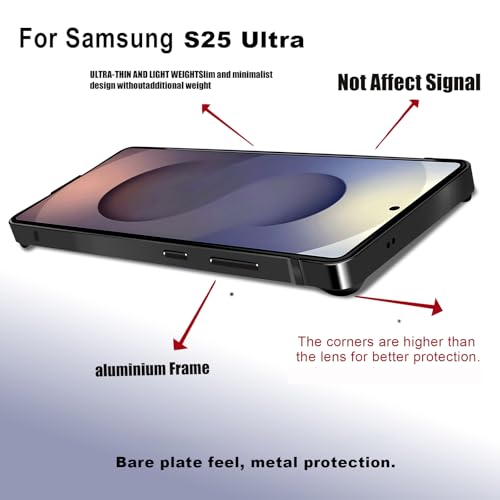 Carcasa rígida para Samsung S26 Ultra de metal con borde elevado 4
