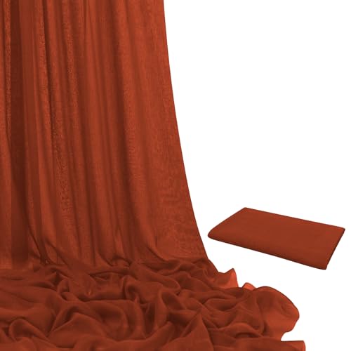 Tissu pour arche de mariage en gaze terracotta d'une élégance naturelle 9m