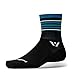 Swiftwick - ASPIRE FOUR, Quarter Crew Socks for Cycling and Trail Running, Stripe Black/Steel Blue/Aqua, Medium