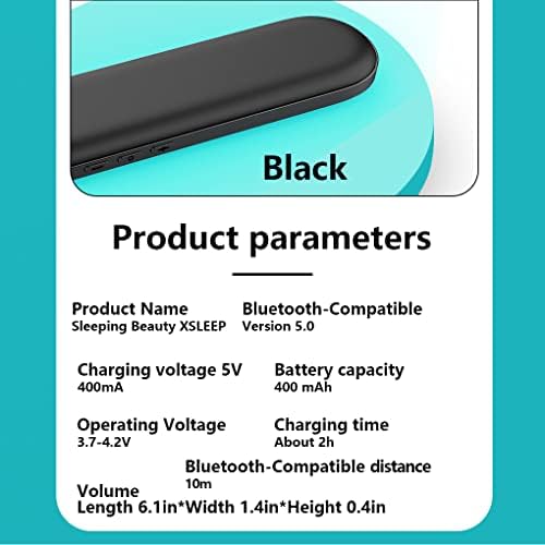 vreplrse Stereo Sound 2 Channel Pillow Speaker Bluetooth-compatible 5.0 Rechargeable Conduction Sound Box Portable Sleep,Black