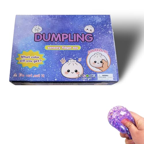12Pc Dumplings Squishy Set, Glitter Dumpling Squishy, Juguete Antiestrés para Aliviar la Ansiedad, Masa de Descompresión Blanda para Apretar, Divertidas Bolas Antiestrés con Forma de Masa