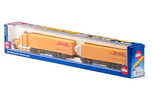 Siku 1806, Freightliner DHL Road Train, Tractor Unit with semi-Trailer and Trailer, 1:87, Metal/Plastic, Yellow, Detachable semi-Trailer, Opening Trailer Doors by Siku - Image 7