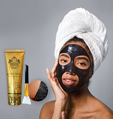 Capelli E Pelle Peel-Off Black Mask Facial Mask, Spa Quality Nose Cleaner Pore Reducer For Acne, Blackheads And Oily Skin, Natural Skincare For Women & Men, Tightens Skin For A Healthier Complexion #TOP1