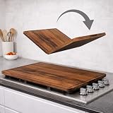 BOARDWELL - Extra Large Foldable Stovetop Cover Cutting Board – Double-Sided 29' x 21' Collapsible Noodle Board – XL Prep, Charcuterie & Sink Cover | Acacia Wood