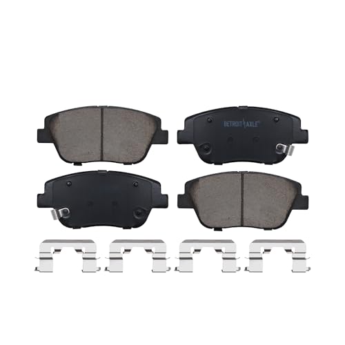 Image of Detroit Axle - Front Brake Pads for 2011-2015 Hyundai Sonata, 2011-2016 Kia Optima, Ceramic Brake Pads w /Hardware 2012 2013 2014 Replacement