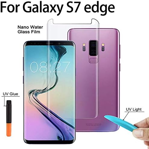 Galaxy S7 Edge Screen Protector Tempered Glass [Liquid Dispersion Tech] with UV Light 3D Curved Case Friendly Glass Compatible with Galaxy S7 Edge Screen Protector