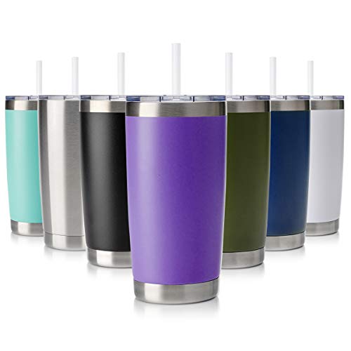 Civago 20oz Tumbler with Lid and Straw, Stainless Steel Vacuum Insulated Coffee Tumbler