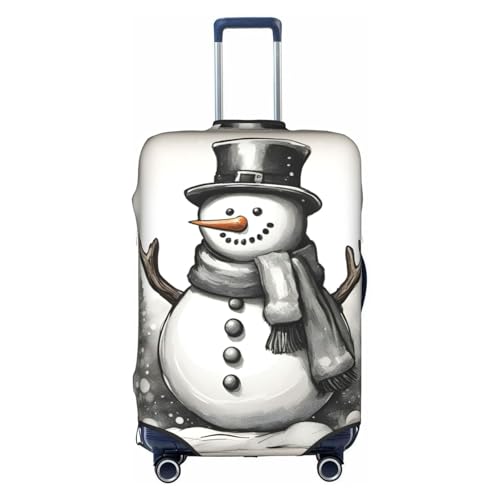 Christmas Snowman 1 Tsa Approved Luggage Cover For 18-32 Inch Suitcases Scratch-Resistant Stretch Luggage Cover