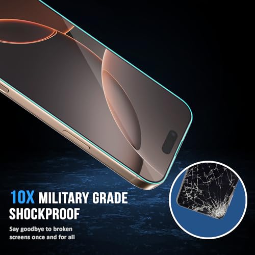 Image of ArmourPro Military-Grade Gorilla Borderless Tempered Glass for iPhone 16 Pro Max (6.9 Inches) with Installation Kit | Anti Dust Mesh Filter, Shatterproof, Full Screen Coverage