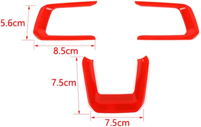 Car Panel Cover Trim kit Interior Steering Wheel Trim Decal Sticker Compatible with Ford Mustang 2024 2025 2026 Accessories (Red, 3PCS)