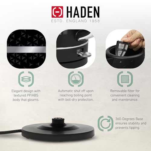 Haden-Starbeck-17-Liter-Stainless-Steel-Electric-Water-Kettle-Black-Chrome Haden Starbeck 17 Liter Stainless Steel Electric Water Kettle Black Chrome