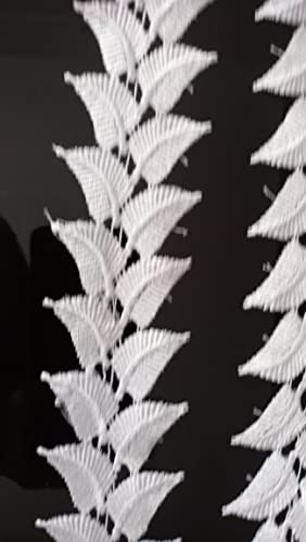 Image of JoJo Creations White Laces for All Types of Fabrics (GPO Only Leaves) 5 Meters