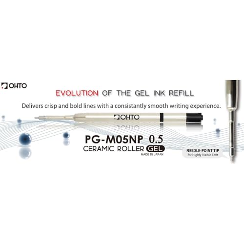 Image of OHTO PG-M05NP 0.5mm Fine Tip Ceramic Gel Refill - Rich Blue Ink | Precision & Smooth Flow | for OHTO GS02 Gel Pen | Made in Japan