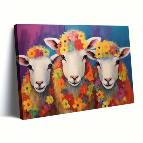 Affiches sur toile moutons colorés Solution déco murale grand format - 4