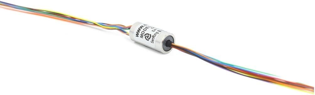 Mini Capsule Electrical Slip Ring OD 7.9mm 12 Wires 1Amp 150RPM 240VDC/VAC for monitor Robotic (12 wires U type)