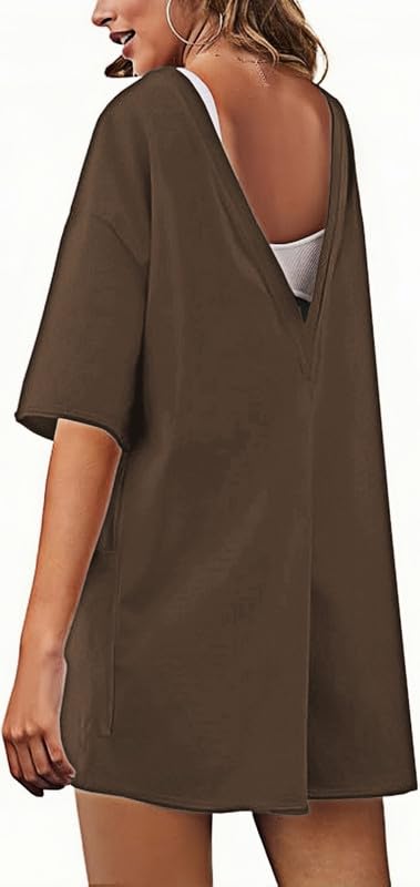 Combinaison Femme Été Manches Courtes Combishort Col en V Dos Nu Jumpsuit Casual Loose Salopette Short Chic et Élégant Grande Taille Une Pièce Shorts Avec Poches Décontracté Plage Rompers