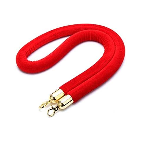 Barrier Rope Crowd Control, Stanchion Queue Velvet Rope, Velvet Stanchion Rope, Crowd Control Stanchion Velvet Rope Doorway Stanchion Queue Barrier Velvet Rope/5 feet Long(NO Stanchions) (Red) Cover