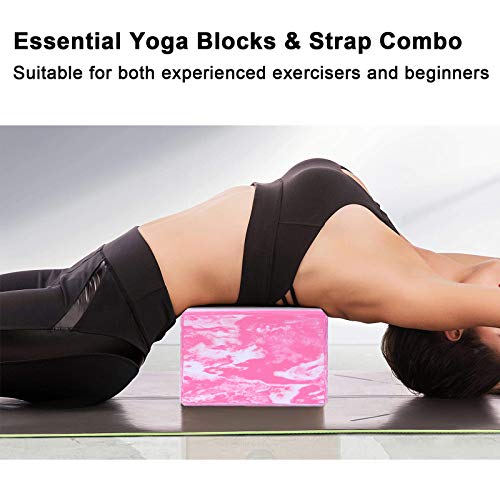 image for ADRIMER Yoga Blocks 2 Pack with Yoga Strap, High Density Lightweight E