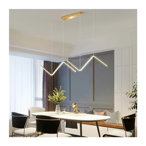 Chandelier LED de techo elegante negro y oro para interiores 6
