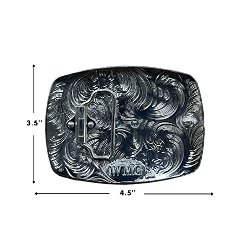Image of WMG Western Belt Buckle For Men and Women - Cowboy Rodeo Belt Buckles - Fits Up to 2 Inch Belts
