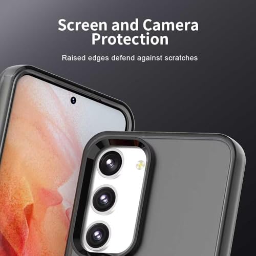 Image of Elzzi Translucent Back Cover for Samsung S24 fe Case, Shockproof Matte Phone Cover with Magnetic, MagSafe Compatible Protective Case for Men & Women (Black)