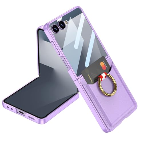Coque Galaxy Z Flip 7 antichoc mince avec fente carte et vitre intégrée