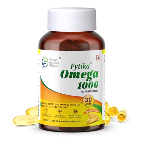 Fytika Omega 1000-30 Softgels (pack of 1) | Fish Oil Omega3 1000 mg| Omega3 fatty acids,EPA & DHA| For Heart, Brain, Joint & Muscle Support| Omega 3 Capsule For Men & Women