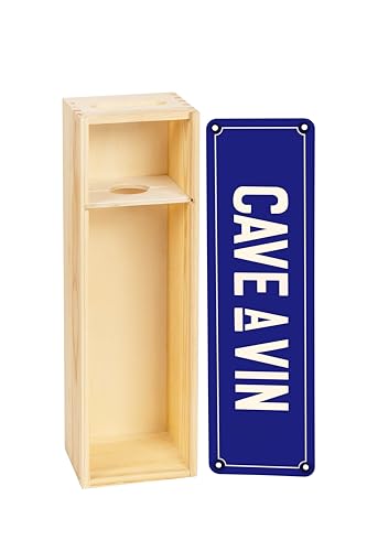 La Villette Pinot Noir 750ml in Elegant Wooden Box - 'Cave a Vin' with Metal Lid - Decorative Wall Sign, Red - Image 2