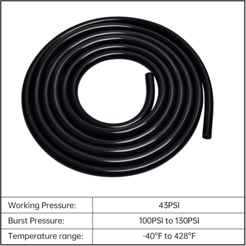 Image of EVIL ENERGY 5 /32 1 /4 5 /16 3 /8 Silicone Vacuum Tubing Hose Line Kit 10FT 4PCS 130PSI Max Pressure Black (4mm 6mm 8mm 10mm)