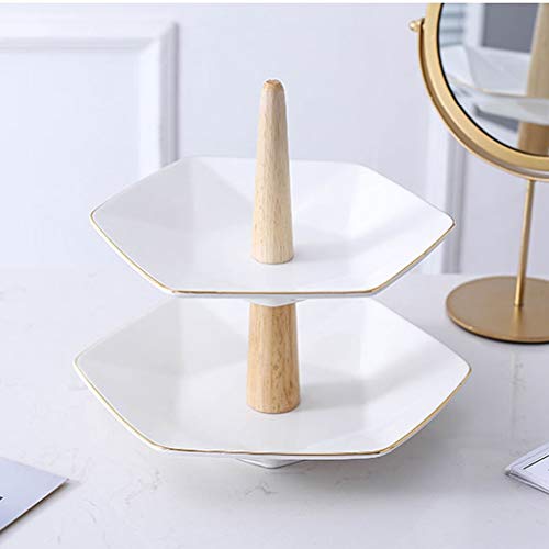 Plat à fruits double couche blanc au design épuré pour décoration de table basse