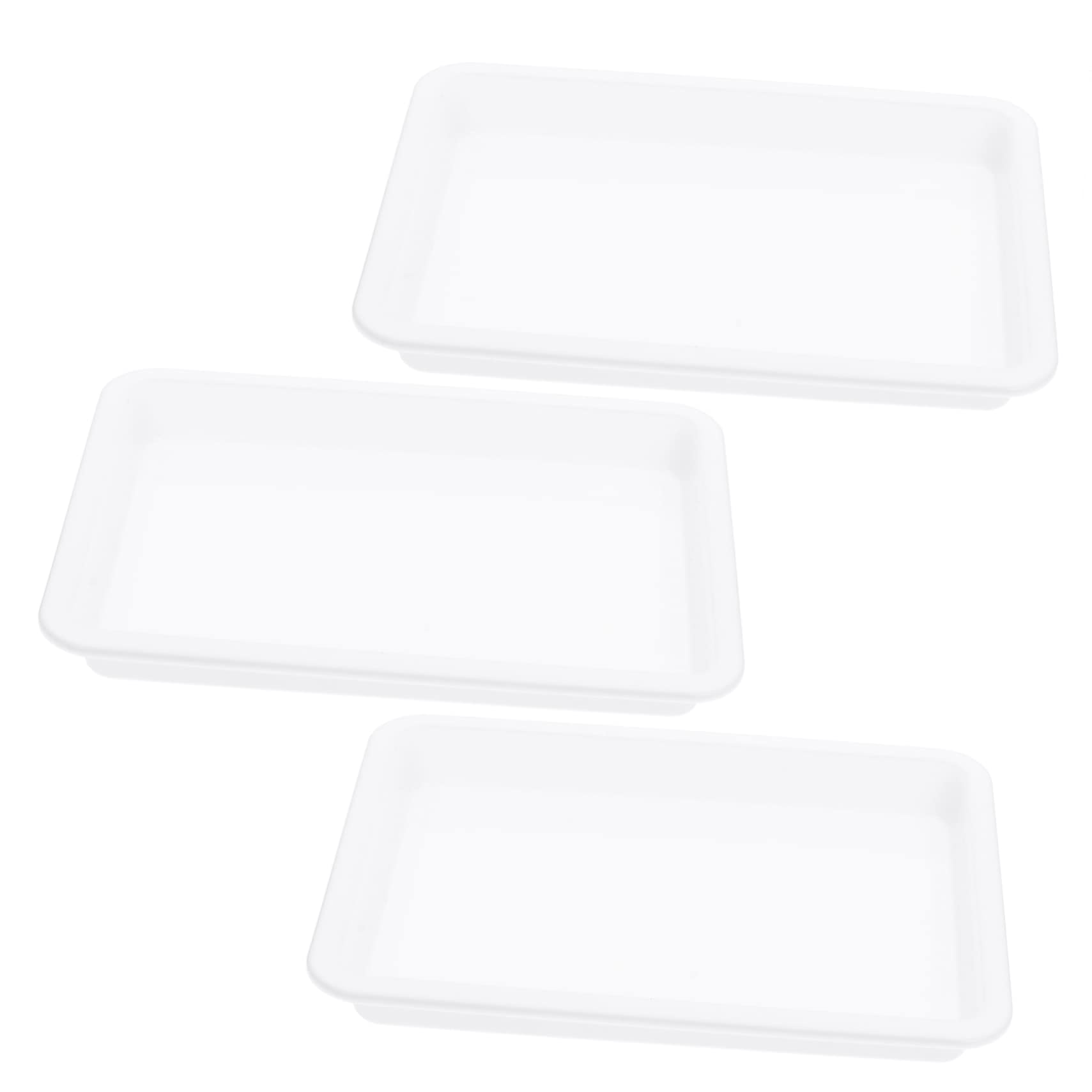 Uonlytech 3Pcs Plastic Tray for Experiments and Arts Crafts Nesting Design for Sturdy Serving Tray for