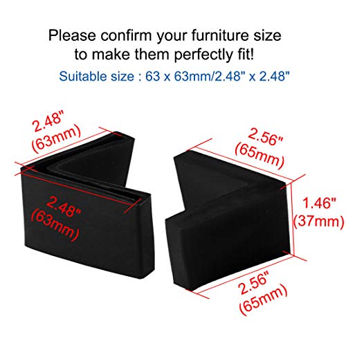 Almohadillas para patas de muebles Sourcingmap de PVC, pack de 8 unidades protectoras 3