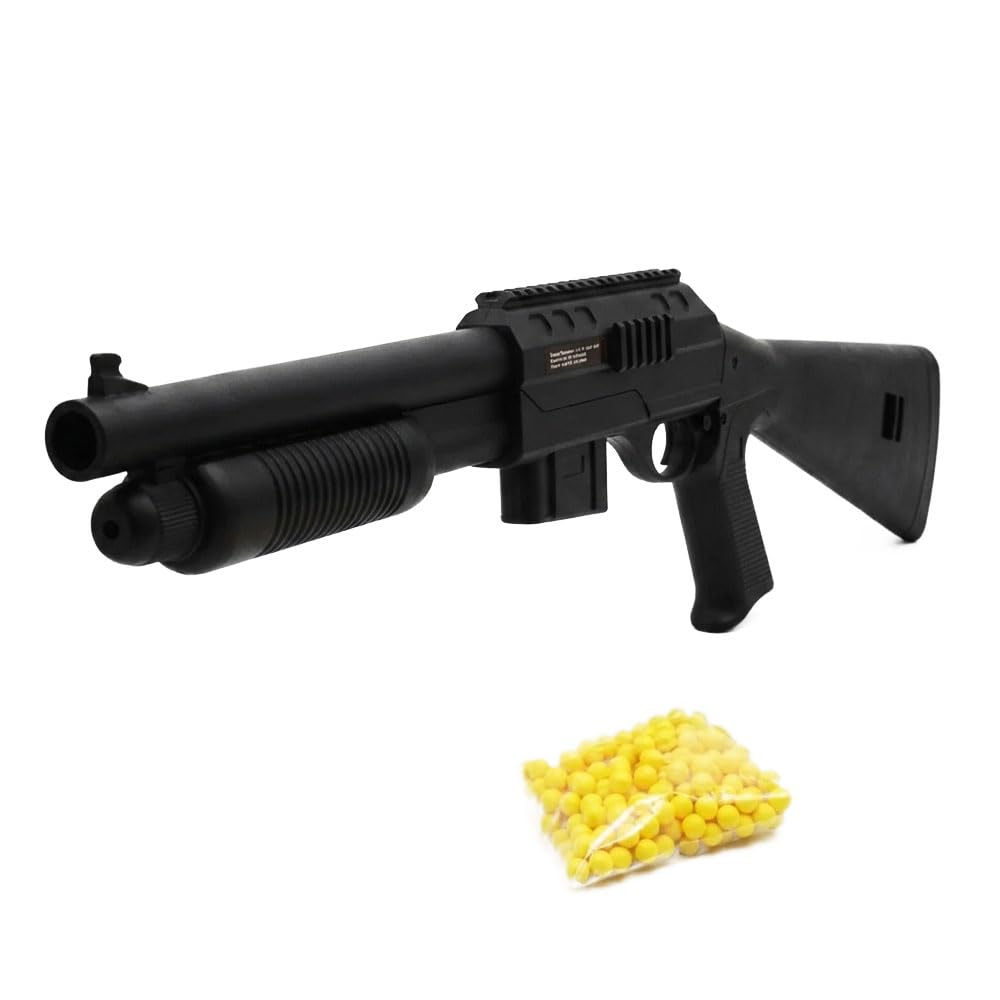 Airsoft Réplique de Fusil à Pompe à Billes 75 cm Factice, 0,44 Joule, Tir Coup par Coup, 18 Billes Incluses